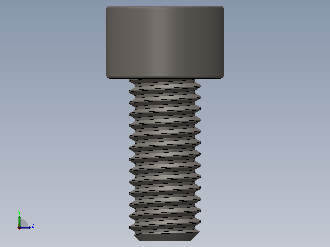 Screw_DIN_912_M8x18F_A2.SLDPRT公制内六角螺钉左视图