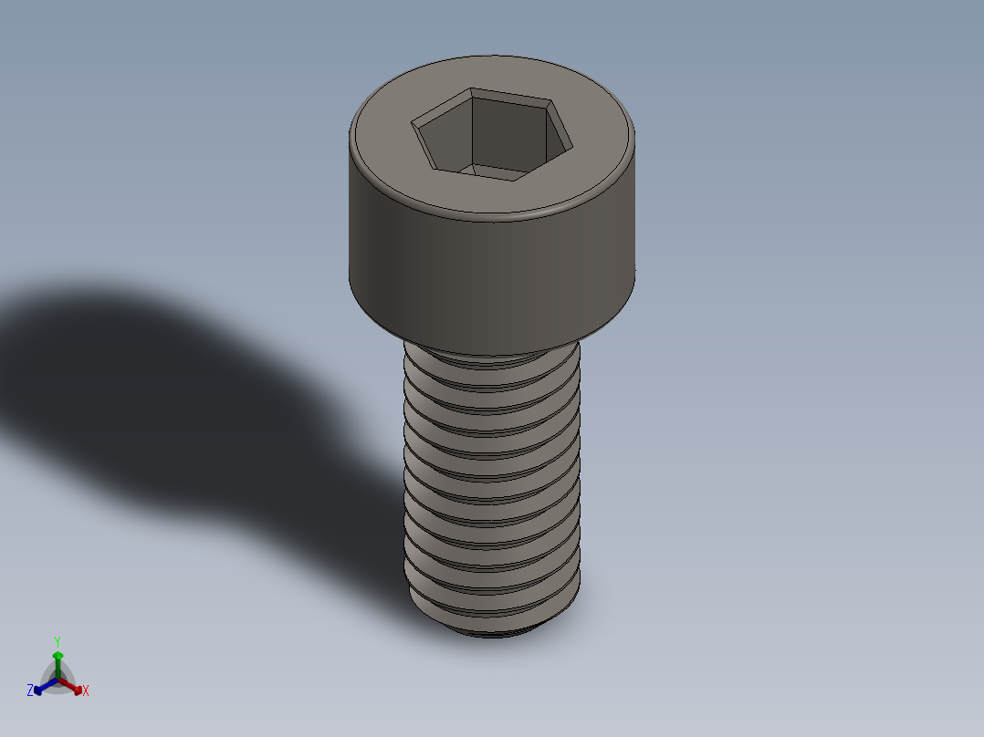 Screw_DIN_912_M8x18F_A2.SLDPRT公制内六角螺钉正等轴测图