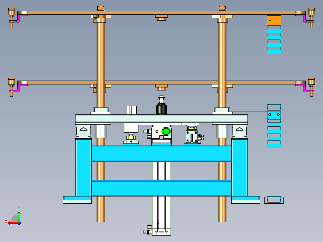 平移顶升四位置停驻专机设计后视图
