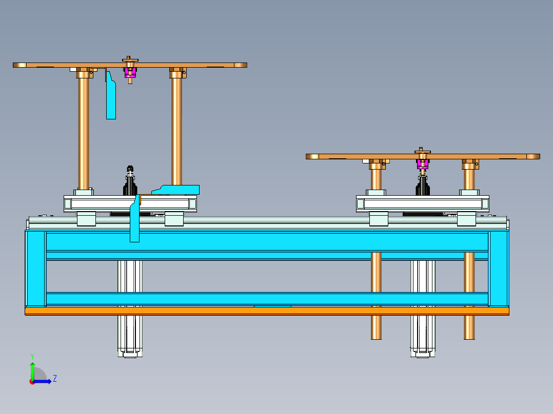 平移顶升四位置停驻专机设计左视图