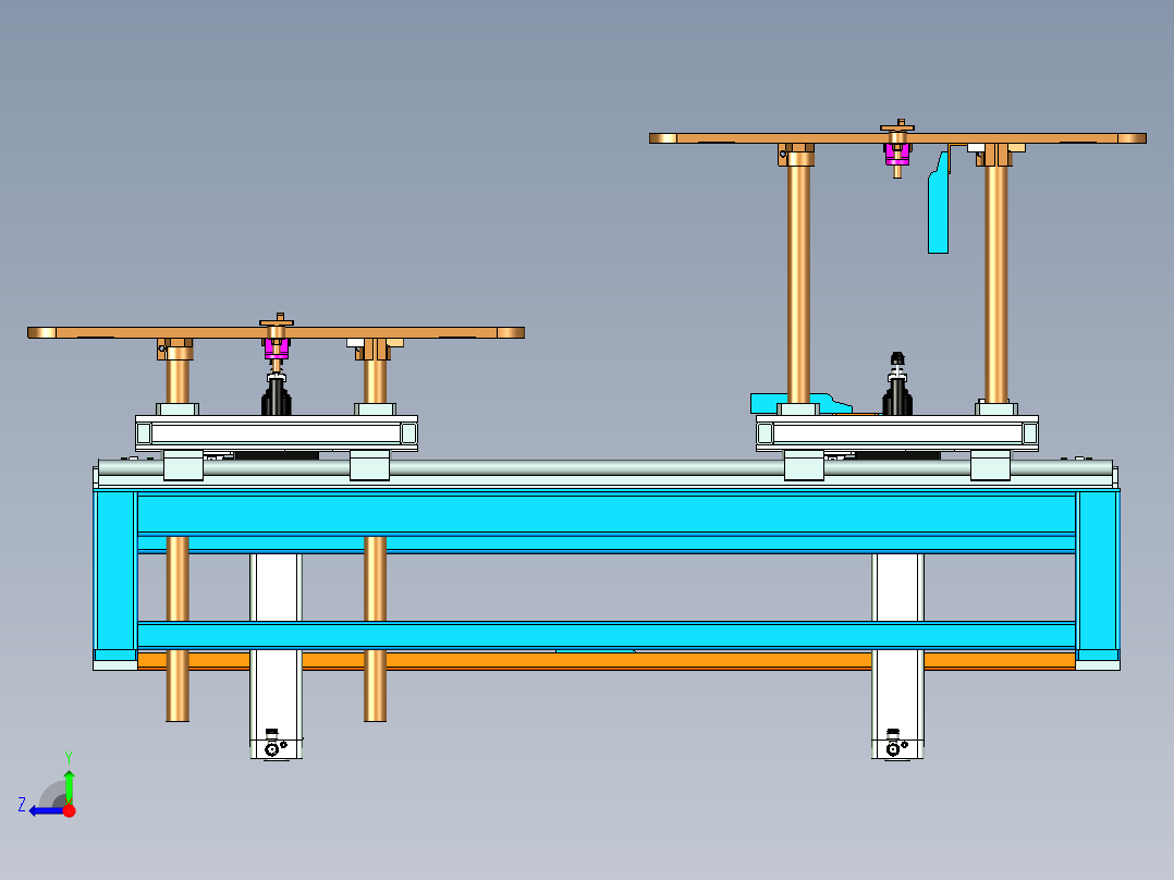 平移顶升四位置停驻专机设计右视图