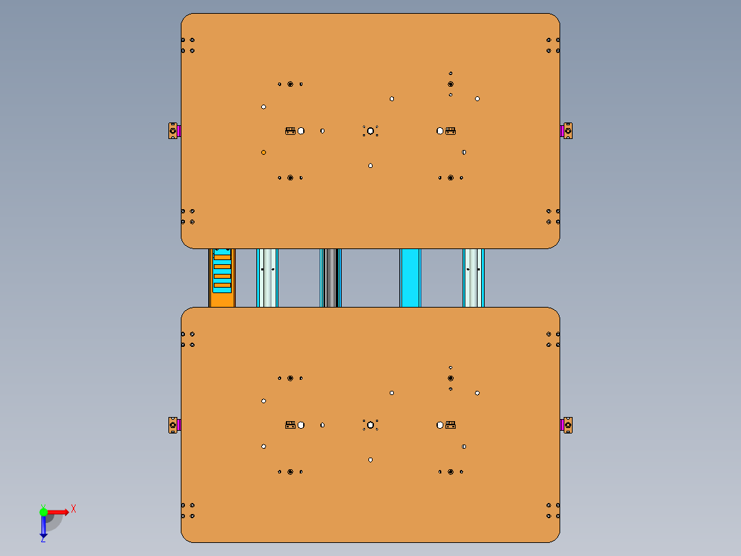 平移顶升四位置停驻专机设计俯视图
