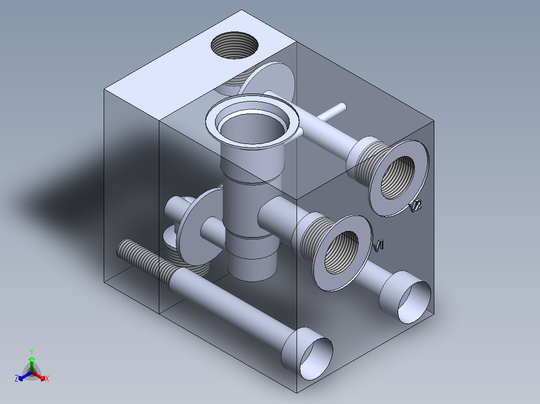 液压块 (2)正等轴测图