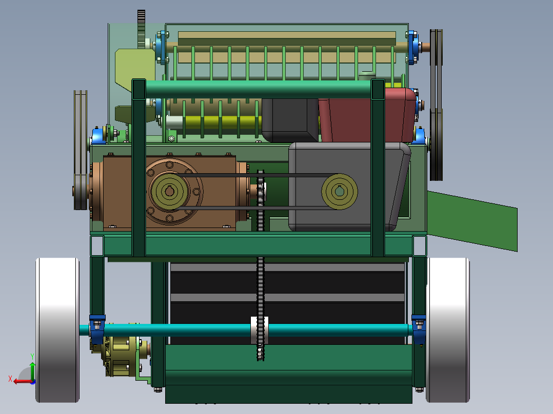 树枝粉碎机后视图