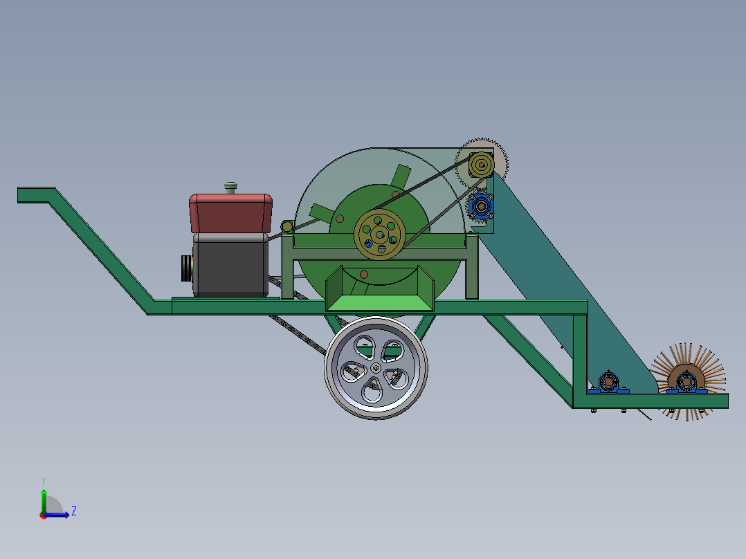 树枝粉碎机左视图