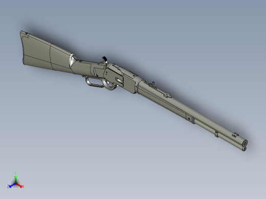 手枪左轮冲锋枪老式狙击步枪设计3D图纸old-west-legend-winchester-1873 STP