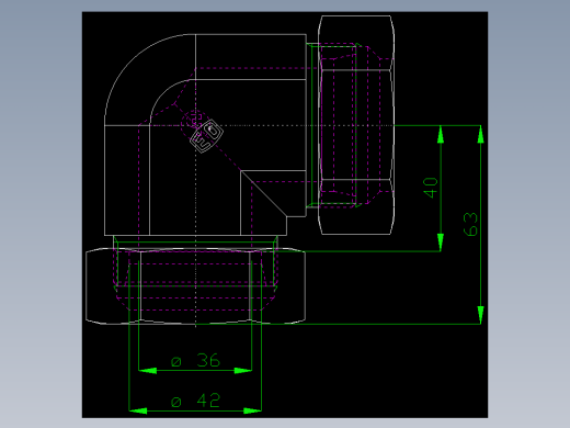 PARKER管接头EO Union elbow W42L71_front
