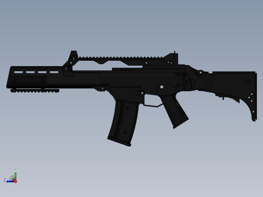 手枪左轮冲锋枪老式狙击步枪设计3D图纸g36-parts-airsoft SW STP右视缩略图
