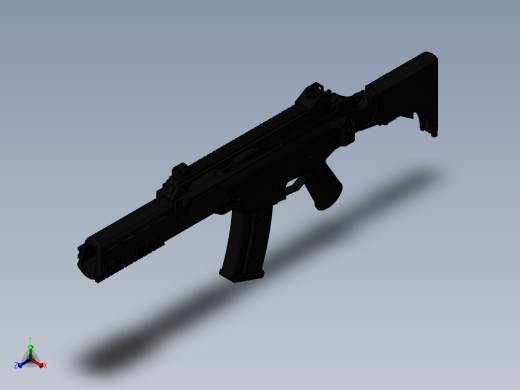 手枪左轮冲锋枪老式狙击步枪设计3D图纸g36-parts-airsoft SW STP正等轴测缩略图