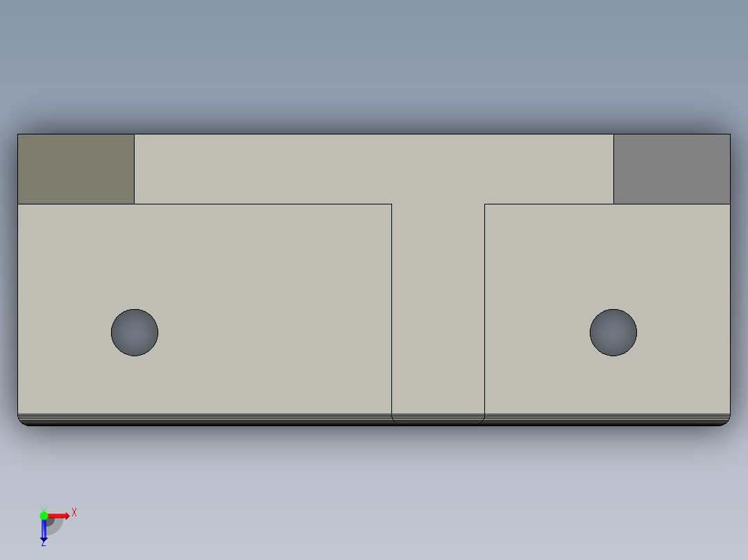 午休折叠床连接件俯视图