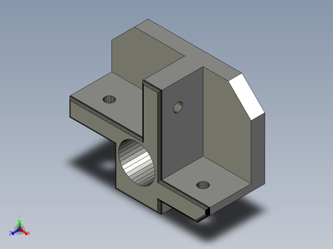 午休折叠床连接件正等轴测图