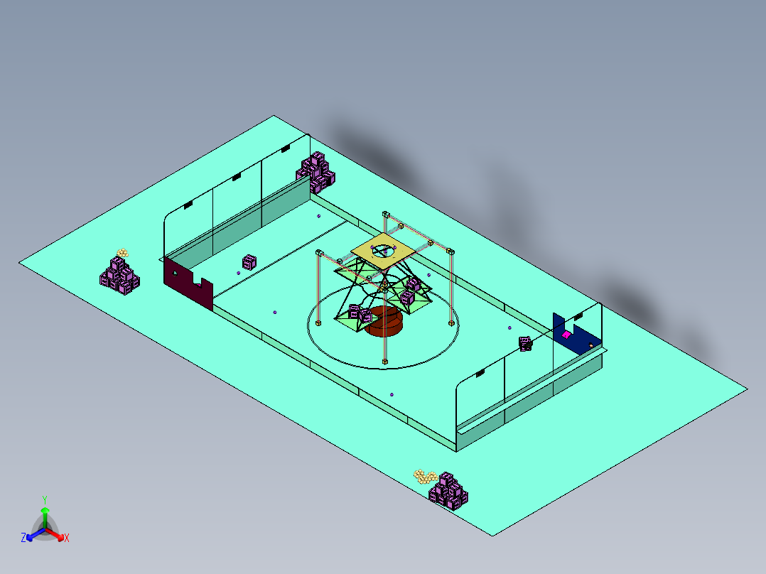 移动智能机器人的比赛场地正等轴测图
