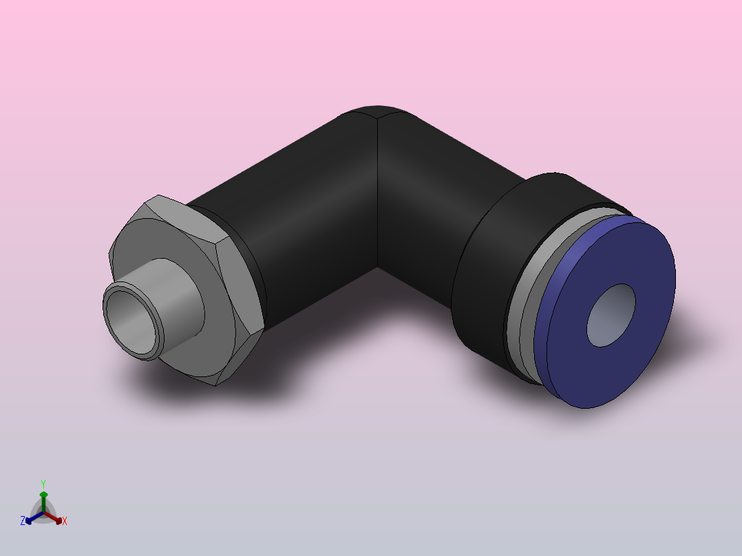 PLN新螺纹弯头[PLN04-M5]正等轴测图