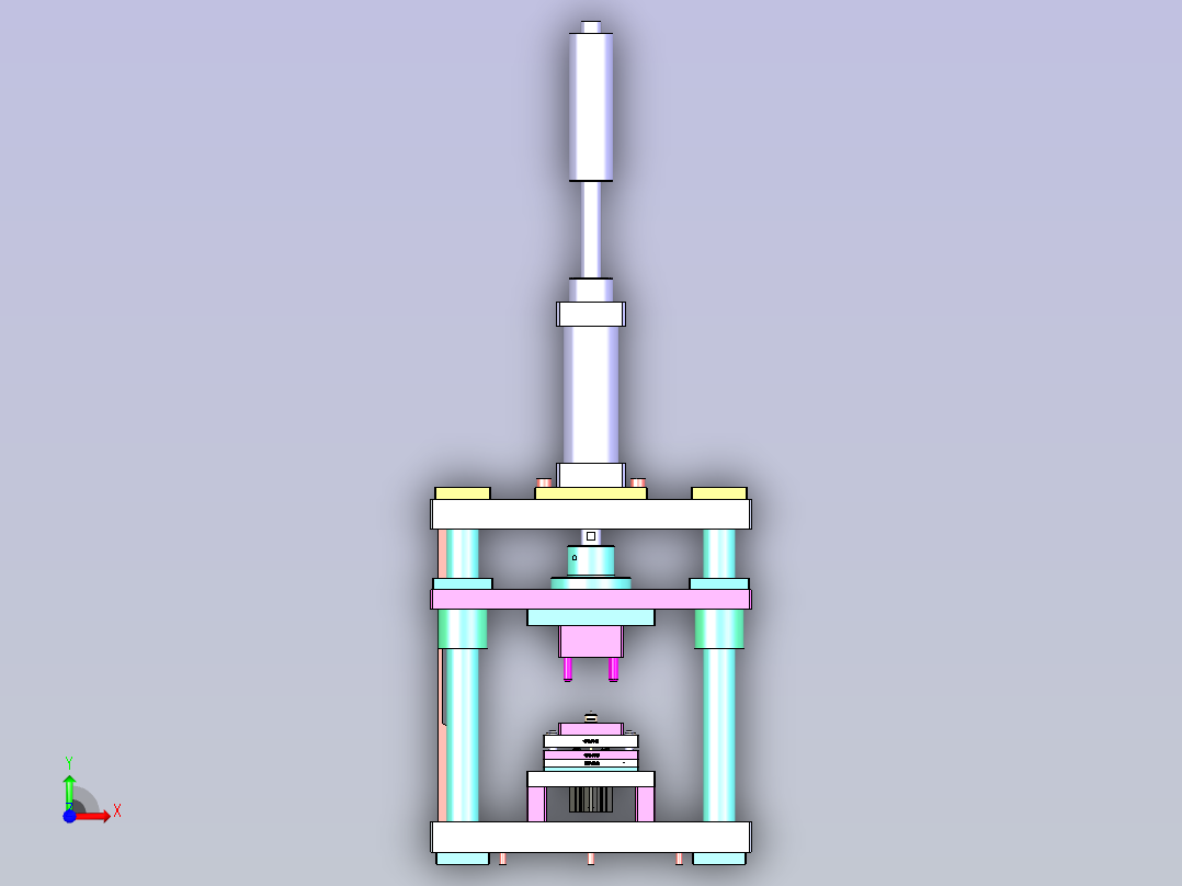 华为5G升降机电机齿轮铆压机前视图