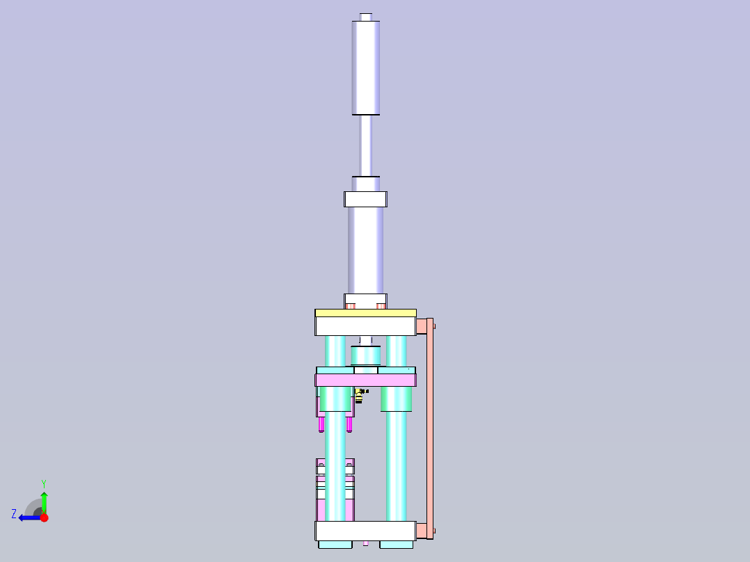 华为5G升降机电机齿轮铆压机右视图