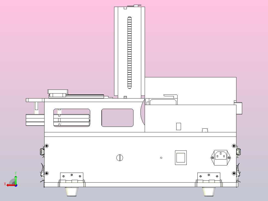 电子元件自动上料机3D图纸后视图