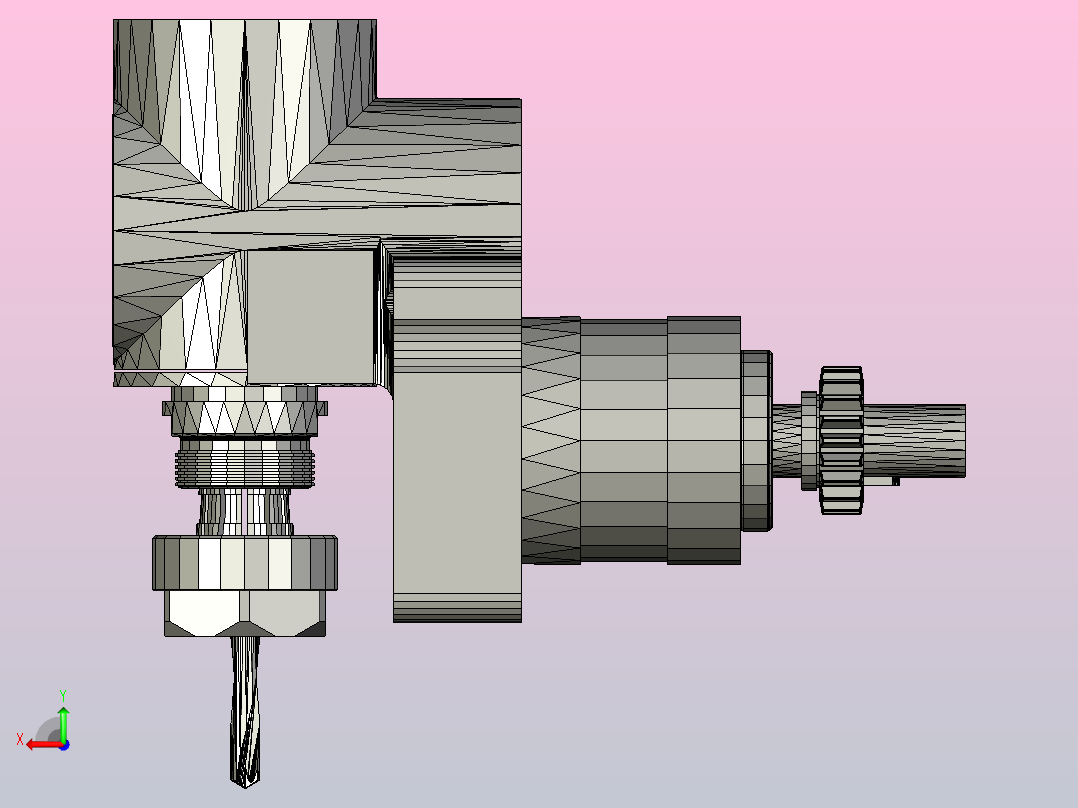 三轴数控车床通用钻孔附件后视图