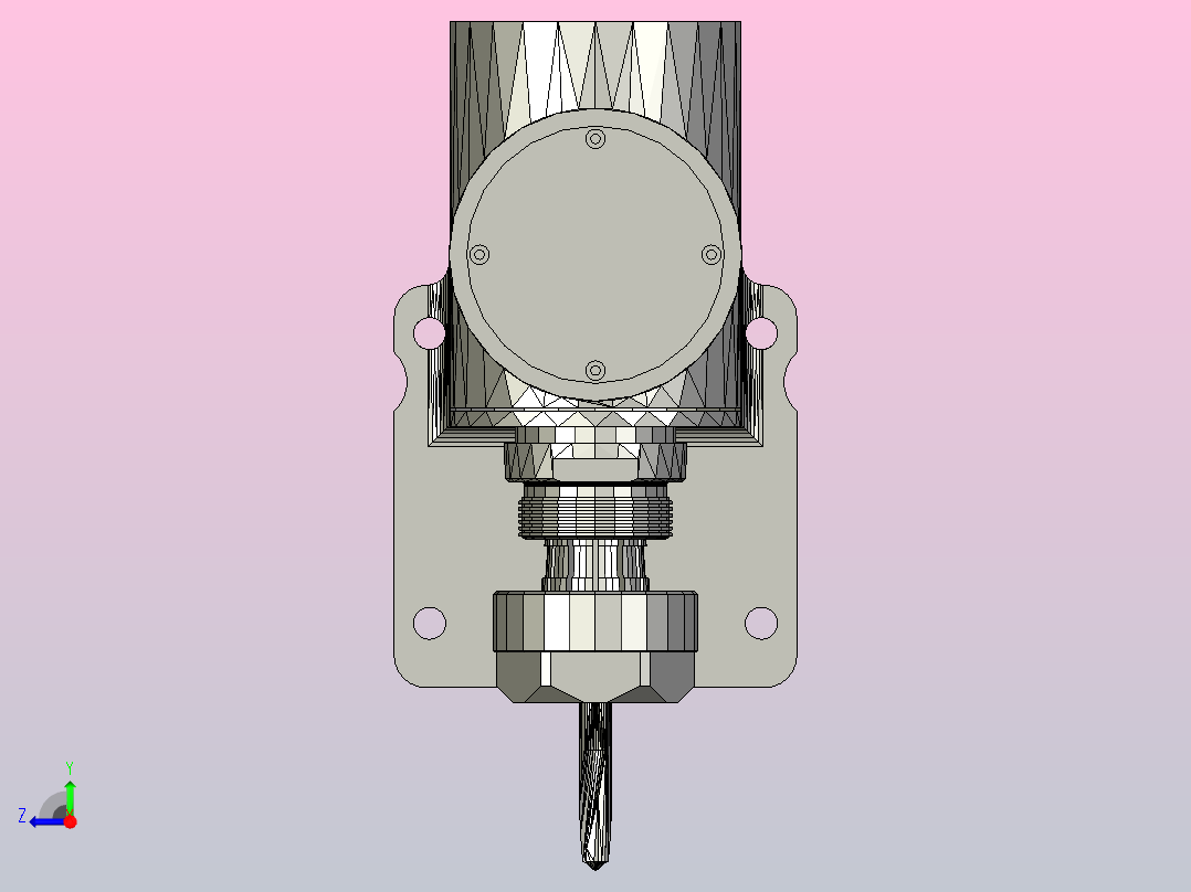 三轴数控车床通用钻孔附件右视图