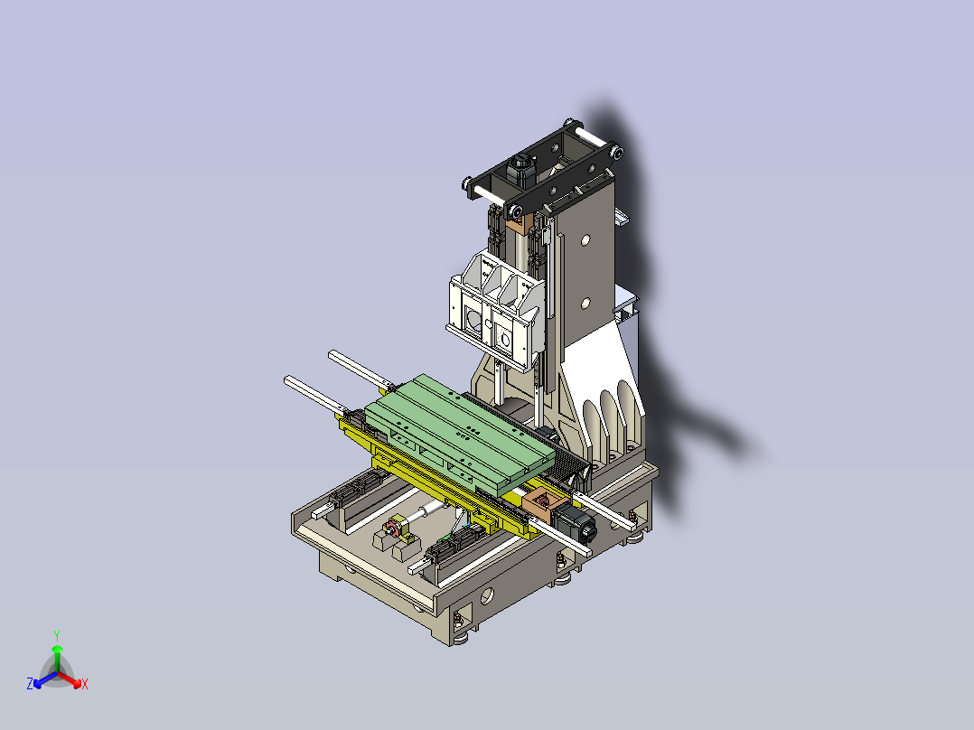 V65机床总装3D图纸模型正等轴测图