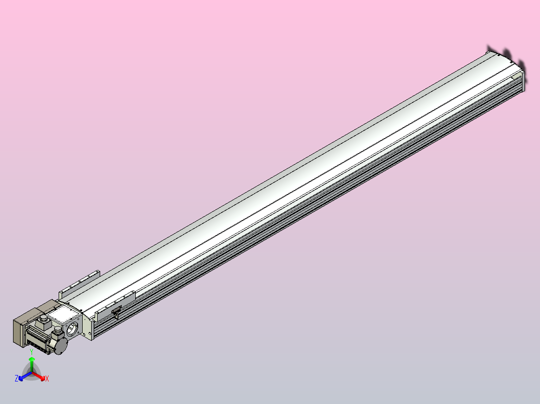 皮带直线轴半封闭可选导轨TPA-HNB-220D-176-L2200-ML-Y-P1K-N3正等轴测图