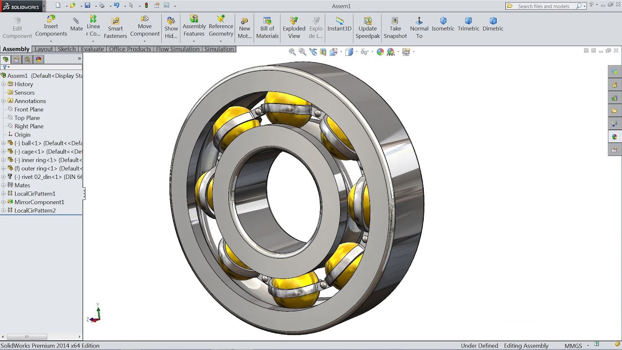 SolidWorks教程-在SolidWorks中设计和装配球轴承-SolidWorks 13