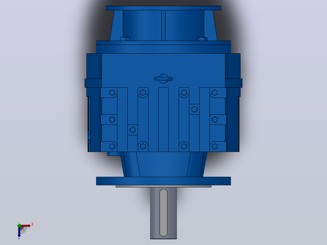 RF107ZP斜齿轮减速机RF107-8.07-M1-P132-Φ350俯视图
