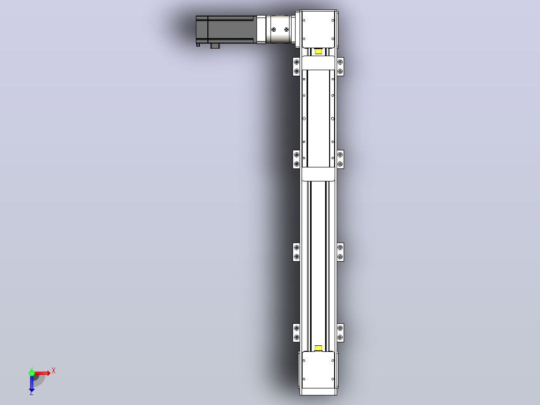 DMEB80L-LTCR欧规同步带模组直线模组（电机左折）[DMEB80L-L20S350-DT400-C2U-LTCR]俯视图