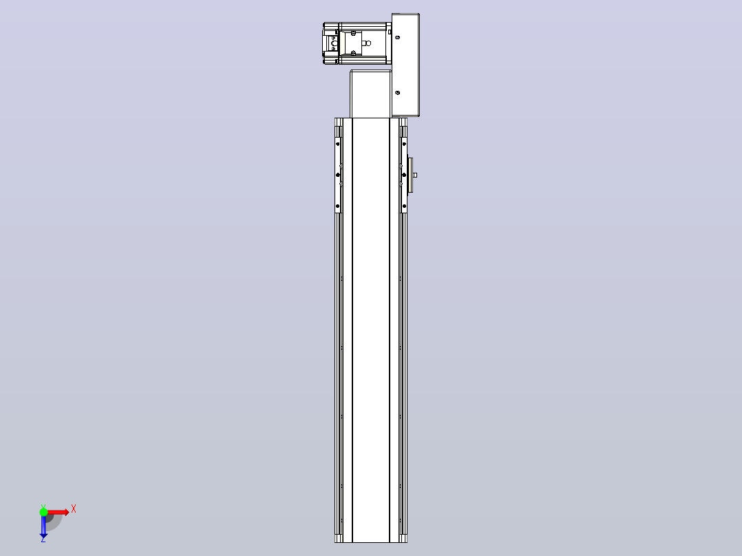 皮带直线轴半封闭可选导轨TPA-HNB-105D-90-L400-ML-Y-P20-N3俯视图