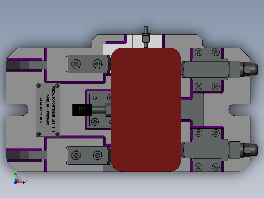 铣床铣削夹具模型设计前视图