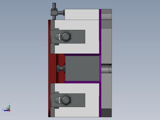 铣床铣削夹具模型设计右视缩略图