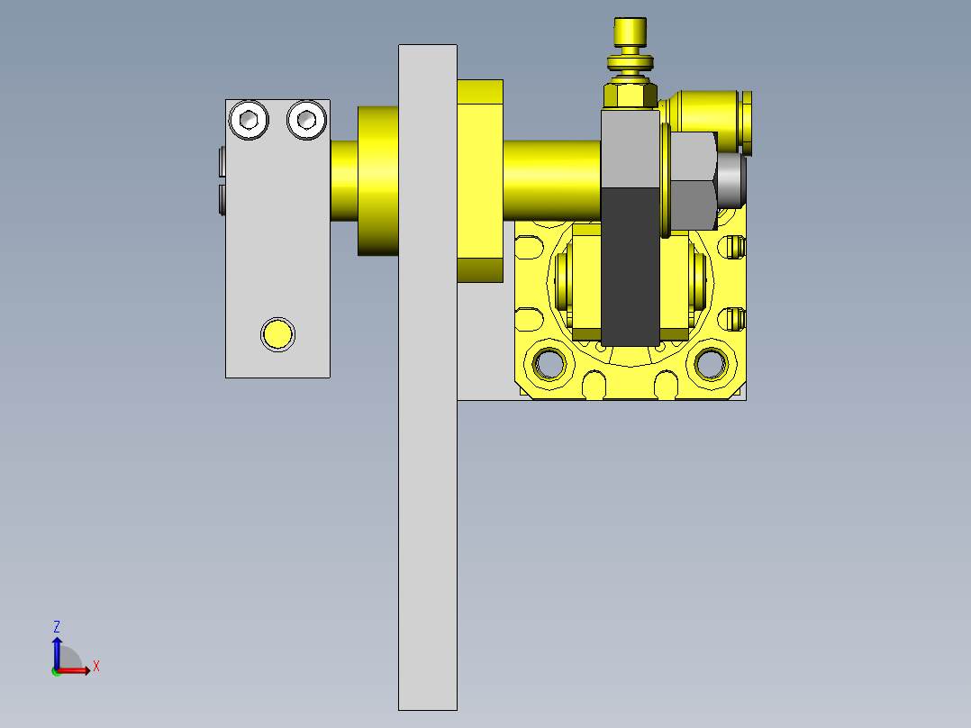 链条式托盘制动机构前视图