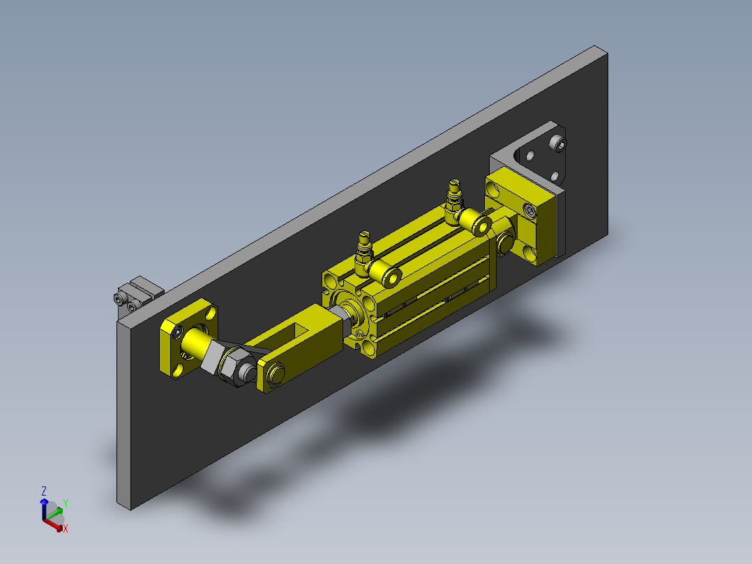 链条式托盘制动机构正等轴测图