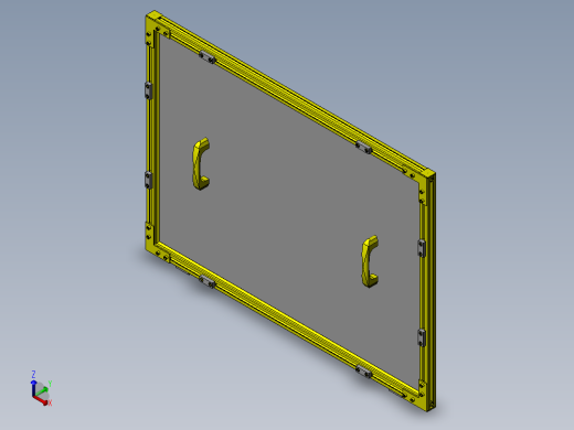 铝合金型材防尘门正等轴测缩略图
