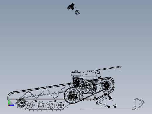 汽油动力滑雪板左视缩略图