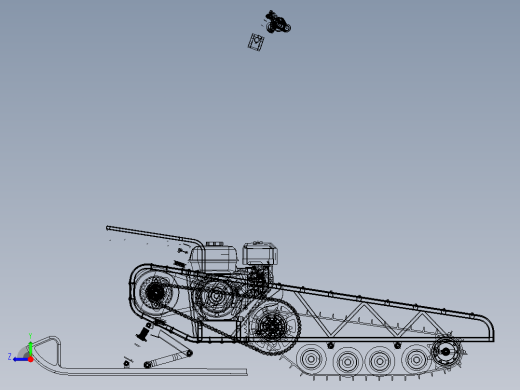 汽油动力滑雪板右视缩略图