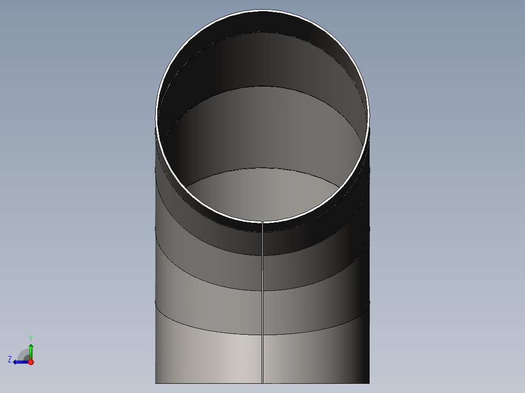 钢板制弯头右视图