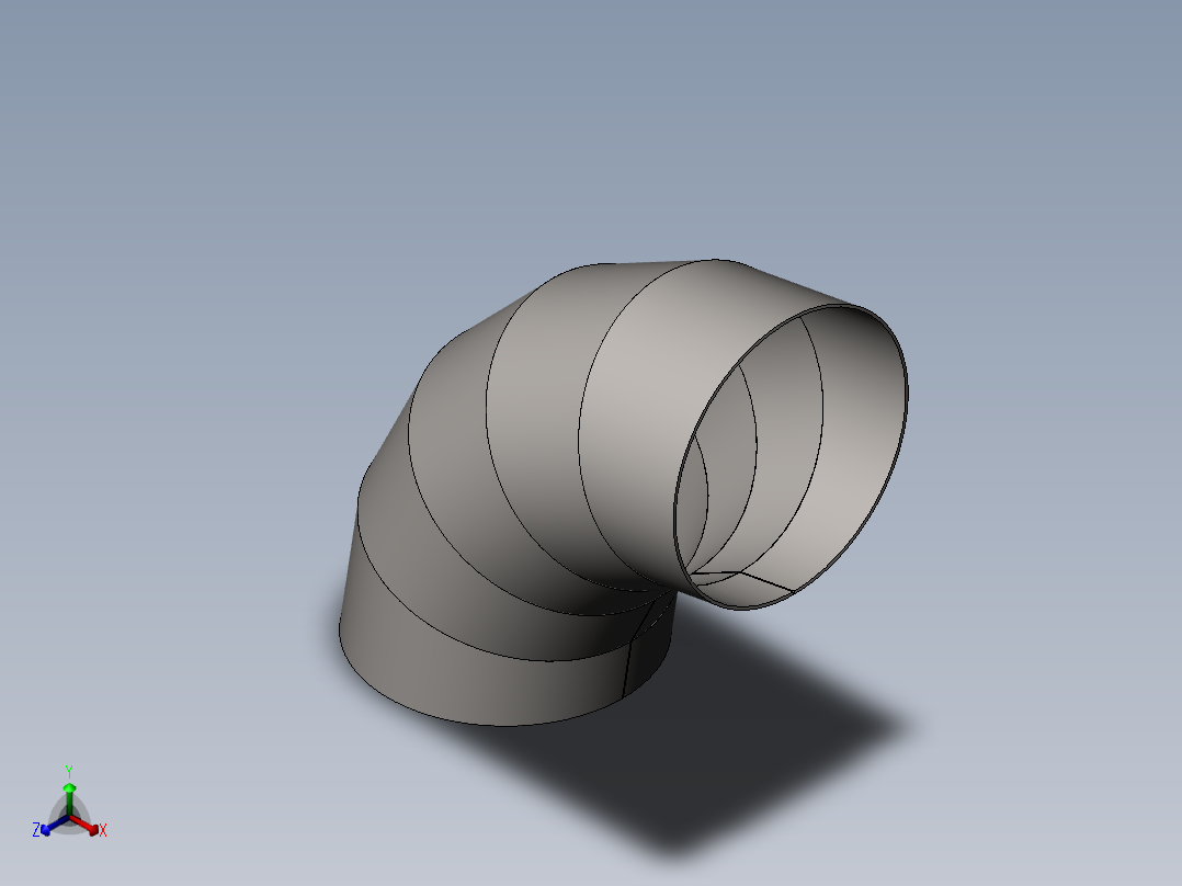 钢板制弯头正等轴测图