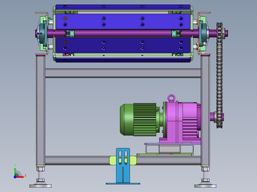 T906 详细板链输送线前视图