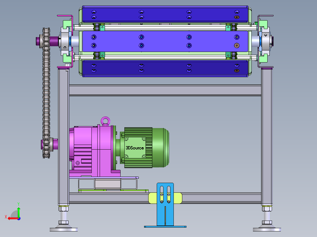 T906 详细板链输送线后视图