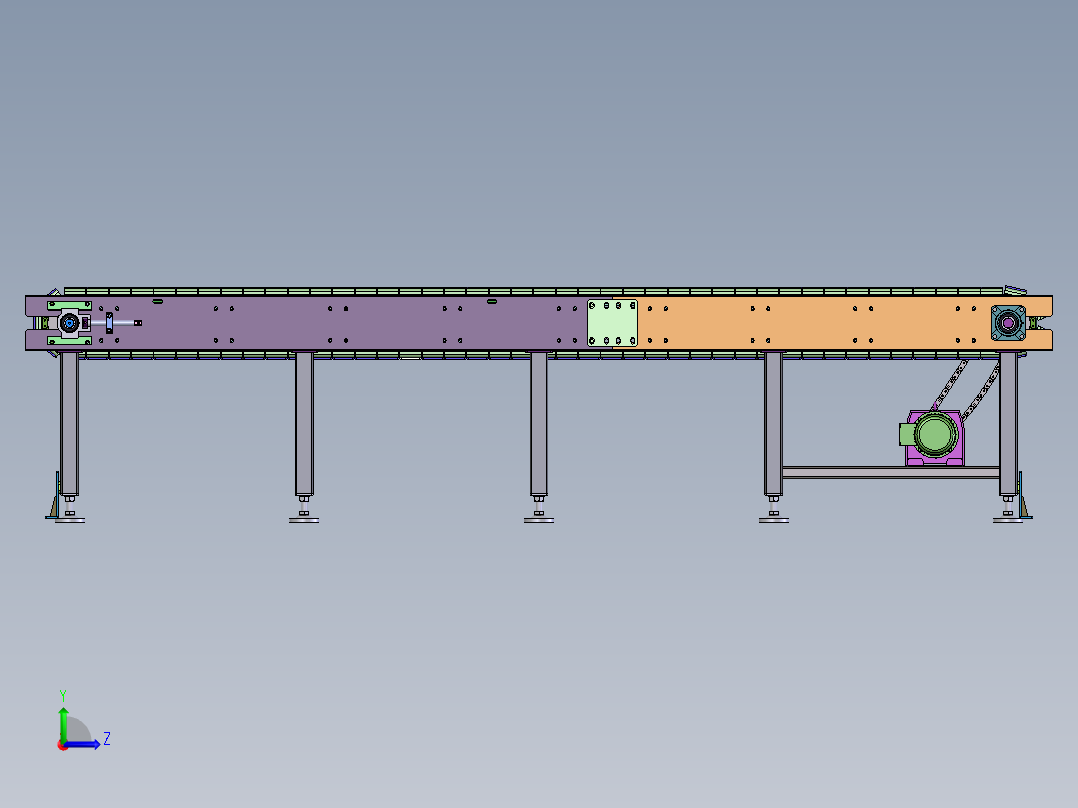 T906 详细板链输送线左视图