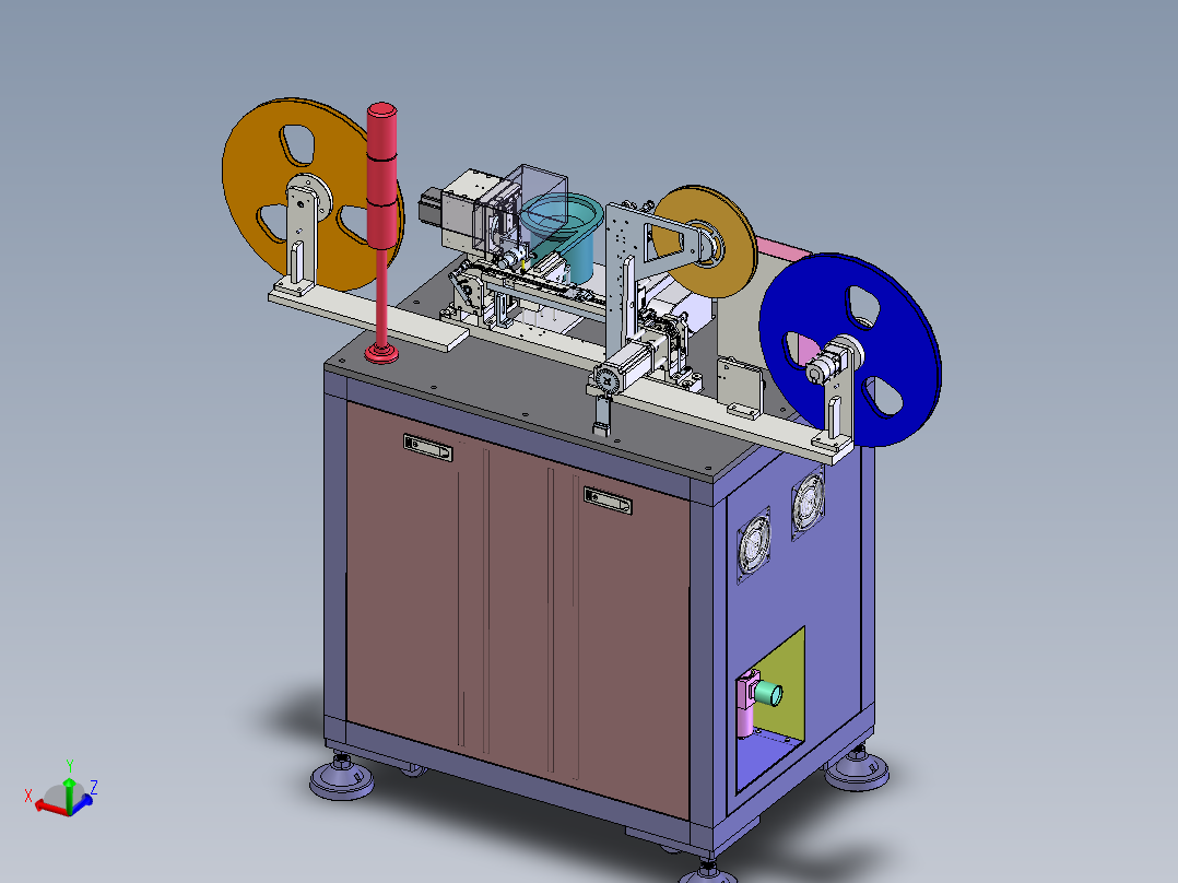 高速自动编带机3D图纸 非标自动化机械3D图纸素材 机械设计图纸1