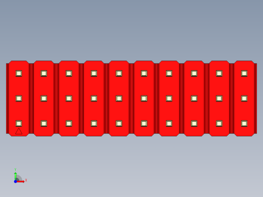 彩色公头100mil（2.54mm）系列-DS1021_red_3x10p_100mil_Type1_rev1.0前视缩略图