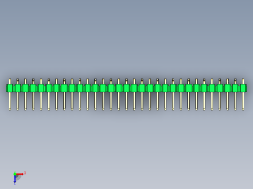彩色公排针 100mil 2.54mm 系列-DS1022_green_31p_100mil_Type_SMT_R2_rev1.0俯视缩略图