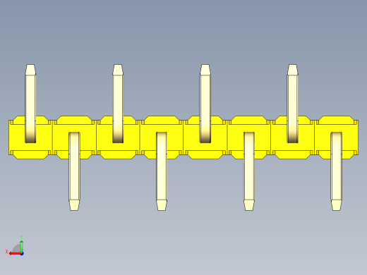彩色公排针 100mil 2.54mm 系列-DS1022_yellow_08p_100mil_Type_SMT_R2_rev1.0后视缩略图
