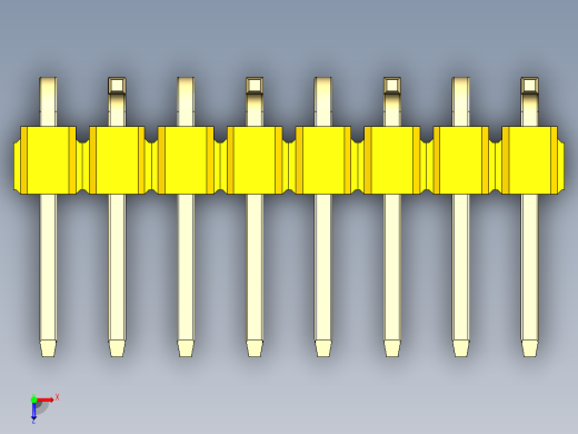 彩色公排针 100mil 2.54mm 系列-DS1022_yellow_08p_100mil_Type_SMT_R2_rev1.0俯视缩略图