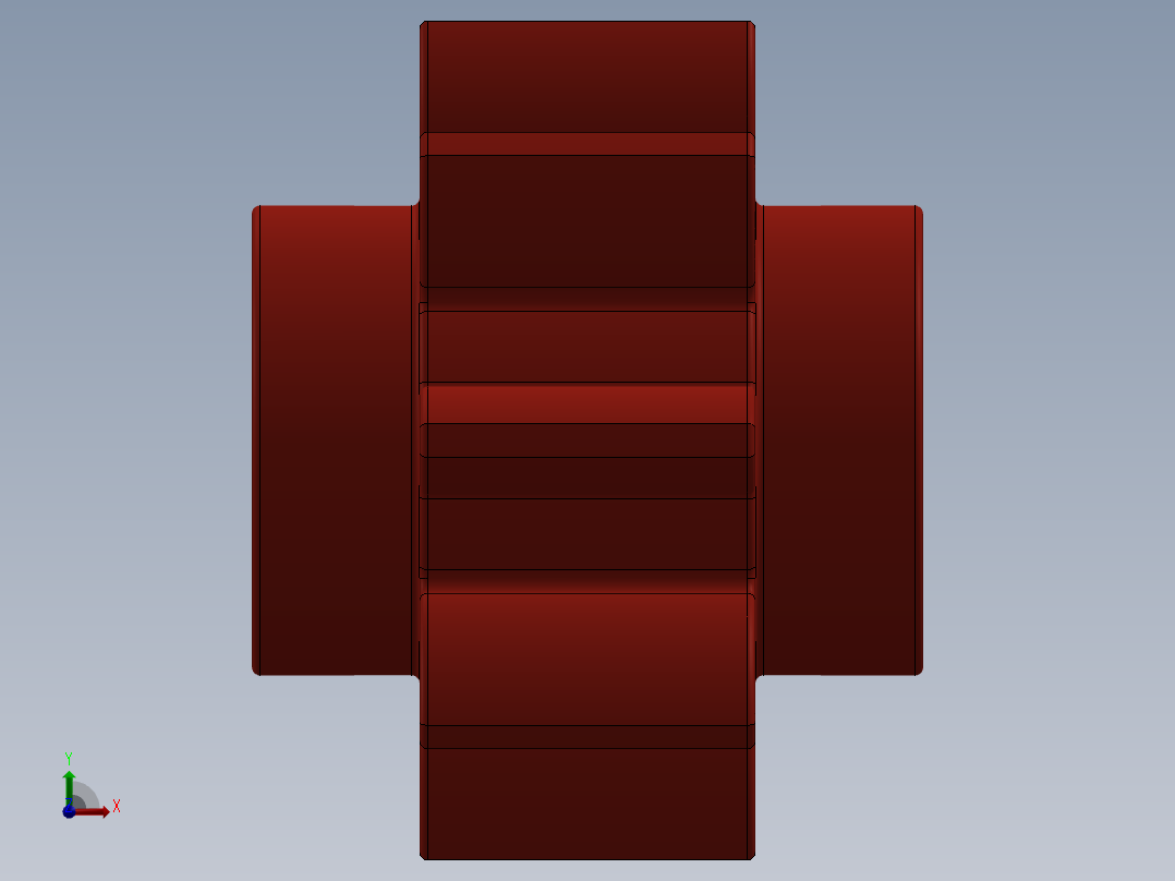 3647 Red Technic Gear 8 Tooth.SLDPRT前视图