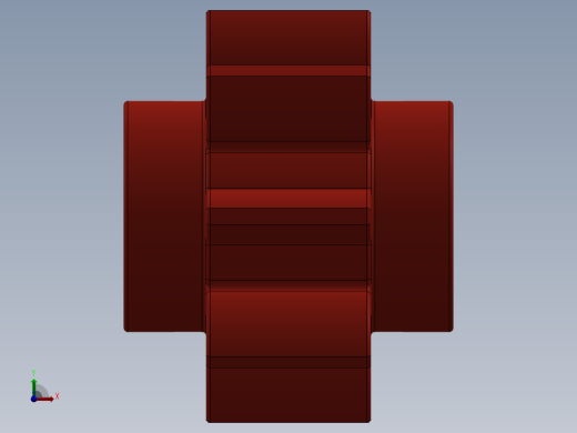 3647 Red Technic Gear 8 Tooth.SLDPRT前视缩略图