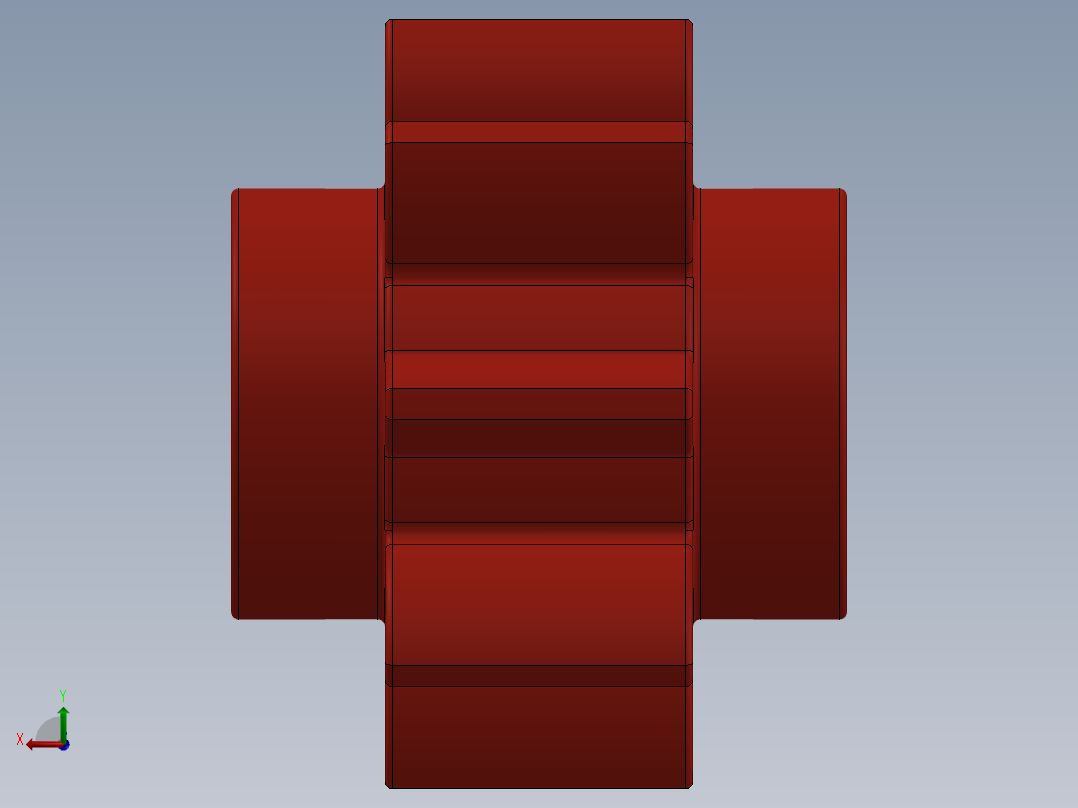 3647 Red Technic Gear 8 Tooth.SLDPRT后视图