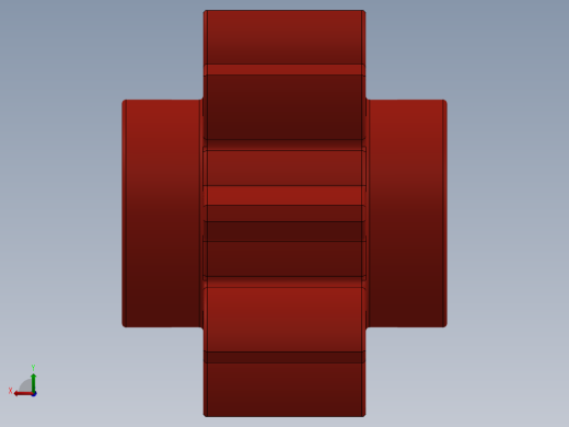 3647 Red Technic Gear 8 Tooth.SLDPRT后视缩略图