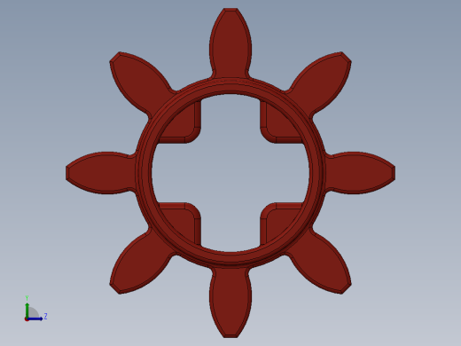 3647 Red Technic Gear 8 Tooth.SLDPRT左视缩略图